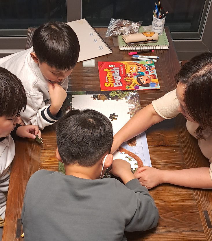 Students in a face-to-face lesson